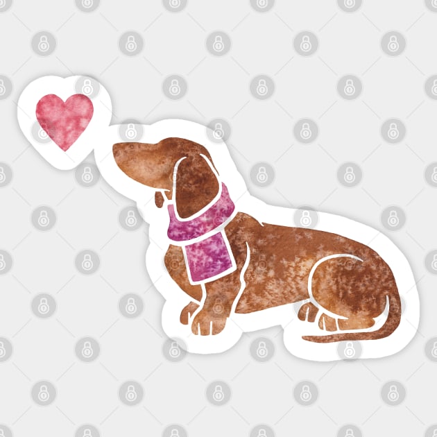 Smooth-haired Dachshund Sticker by animalartbyjess